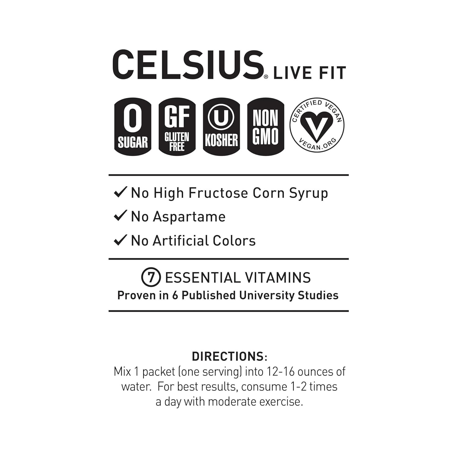 CELSIUS On-the-Go Powder Stick Zero Sugar (14 Sticks per Pack), Orange, 2.60 Oz - Image 5