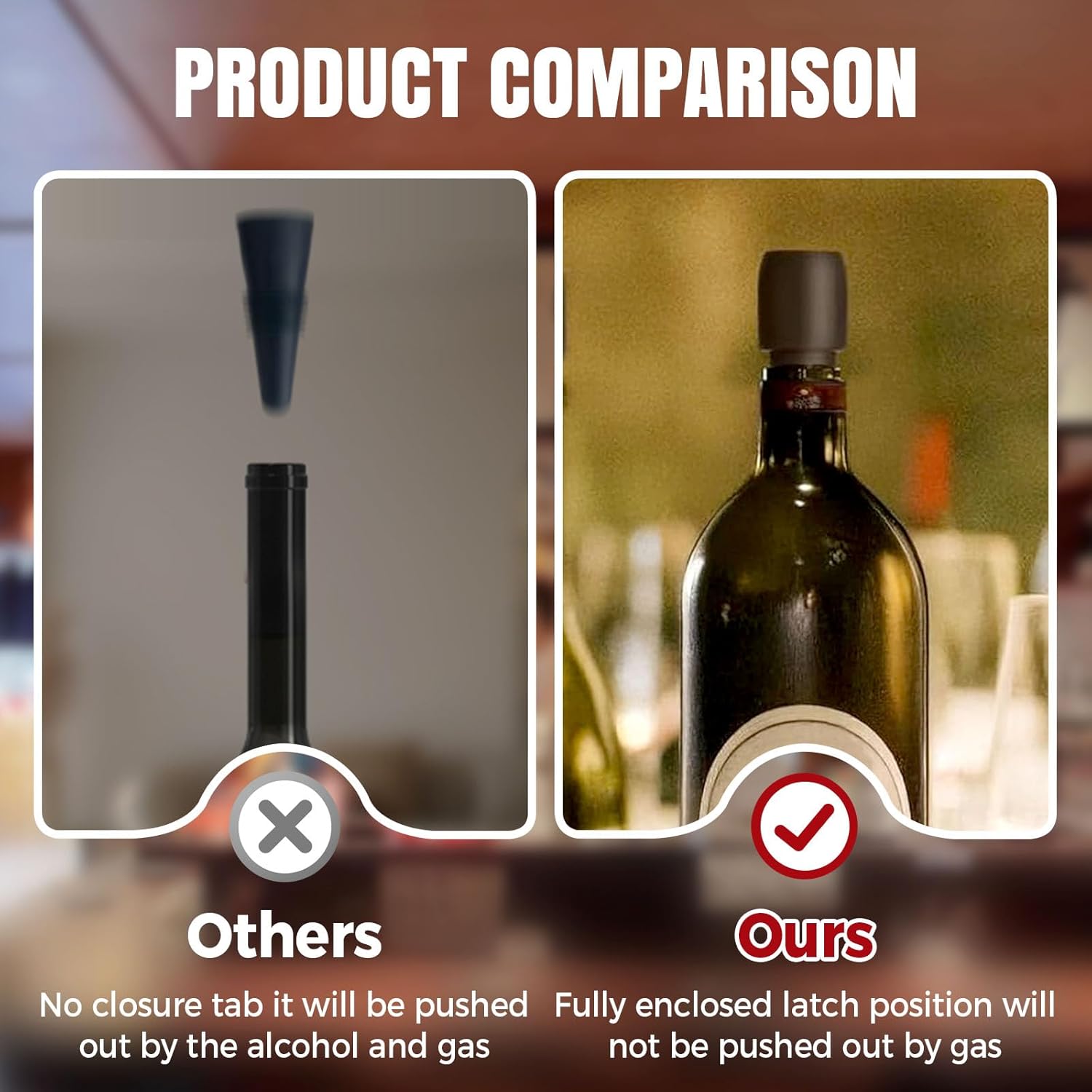 Silicone Wine Stopper for Wine Bottles, 2025 New Wine Stoppers for Wine Bottles, Seal Bottle Cover for Beer Champagne, Glass Bottle Sealer Covers Wine Stoppers for Home Use (12, All) - Image 3