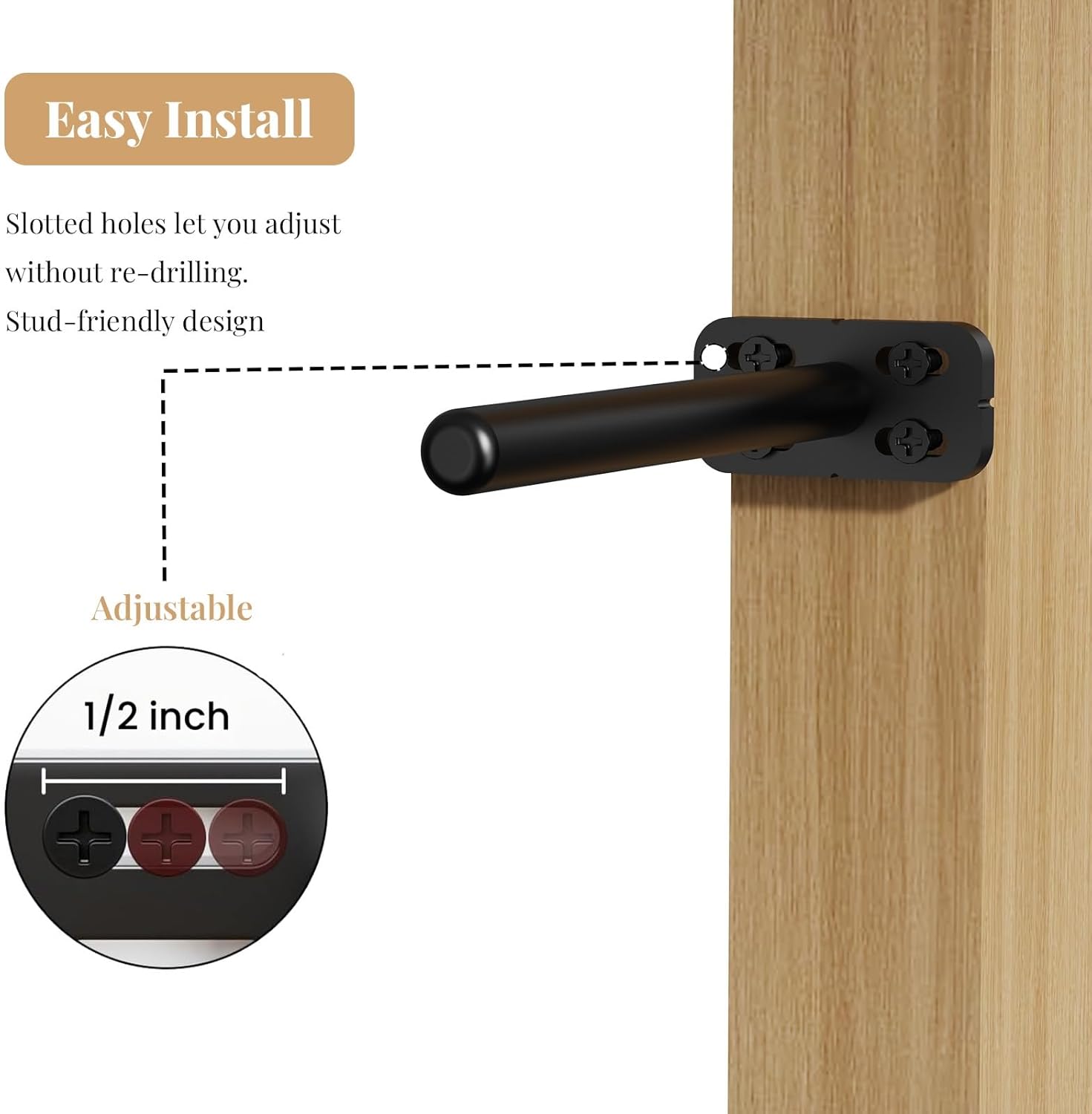 8pcs Wall Shelf Brackets Heavy Duty Floating Shelf Bracket Hidden,Invisible Black Shelving Brackets Decorative Floating Shelf Hardware Heavy Duty,Metal Shelf Support Bracket(8"-8pcs) - Image 7