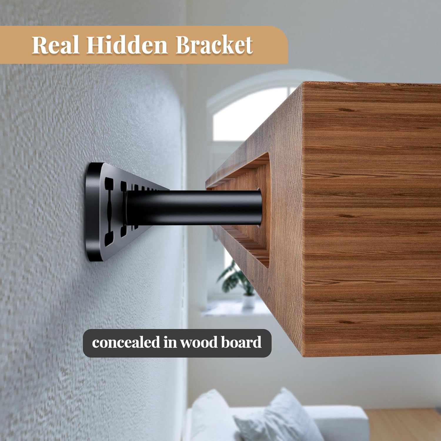 2pcs Floating Shelf Hardware Heavy Duty Hidden Shelf Brackets Support,Wall Mounting Invisible Floating Shelves Bracket with Jig (34" x 8" x 1.5" with Tools) - Image 6