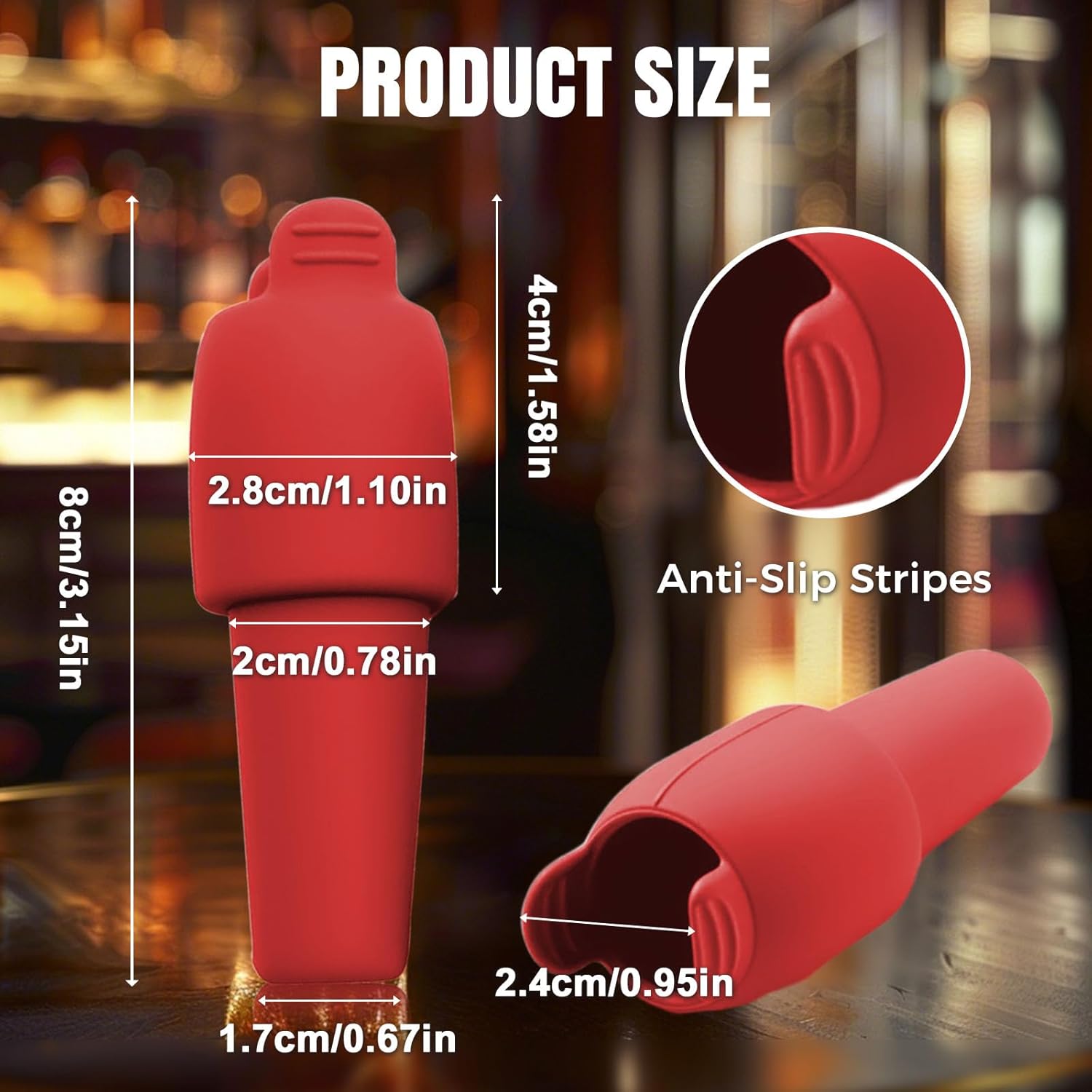 Silicone Wine Stopper for Wine Bottles, 2025 New Wine Stoppers for Wine Bottles, Seal Bottle Cover for Beer Champagne, Glass Bottle Sealer Covers Wine Stoppers for Home Use (4, All) - Image 4